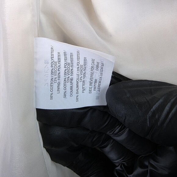 J Crew Blazer Womens Size 2 White Navy Windowpane Tweed One Button Jacket F0792 - Picture 14 of 16